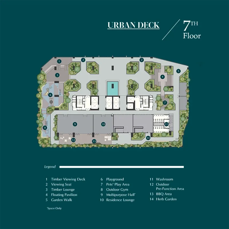 Urban Deck facility level plan, Level 7, Times Square 2