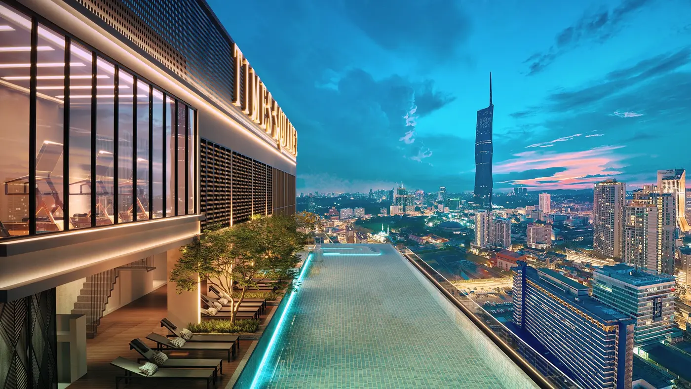 40M infinity pool render, artist's impression, Times Square 2